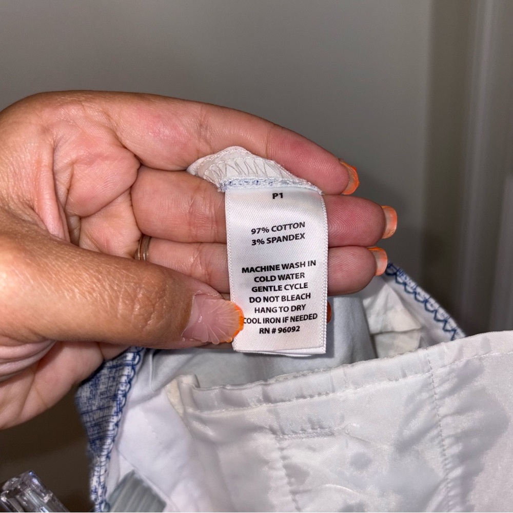 Katherine Barclay Blue Pattern Crop Preppy Trouser - Picture 9 of 10